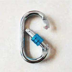 25kn טיפוס Carabiner קליפ כבד חובה צורת פלדת בורג נעילה Caribeaner CE מוסמך רוק טיפוס ציוד פלדת carabiner