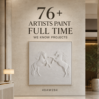 Sculpture en relief 3D de deux chevaux arrière, blanche, faite à la main sur toile, pour hôtel, suite présidentielle, salon, art mural personnalisé en gros
