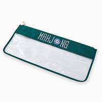 Pochette de rangement pour tuiles de Mahjong, sac transparent à fermeture éclair, organisateur portable de tuiles de Mahjong pour voyage, sac d'accessoires de jeu de Mahjong en nylon brodé