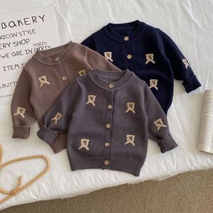 Nouveau <span class=keywords><strong>cardigan</strong></span> tricoté à col rond pour garçons, style coréen, collection printemps 2025 – Veste bébé élégante et mignonne pour l'automne - Product Image 1