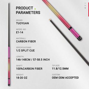 ピアノ塗装のネジ式ベースシャフト |   グラデーションマット仕上げ、レザーグリップ付き、18～20オンス高品質カーボンファイバーキューシャフト - Product Image 2