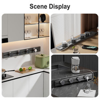 Prise d'installation de cuisine mobile sur rail Prise circulaire standard EU US UK avec voyant LED Alimentation noire