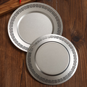 Vintage Style Stainless Steel Round Plate Durable Steak Plate Cafe Cake Dish Single Sided Chaozhou Origin - Product Image 3
