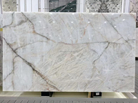 Dalles de quartzite cristallin blanc translucide rétroéclairé, pierre naturelle brésilienne lumineuse pour comptoirs de cuisine, îlots et murs décoratifs