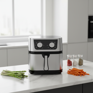Friteuse à air électrique <span class=keywords><strong>sans</strong></span> <span class=keywords><strong>huile</strong></span> en acier inoxydable de haute qualité, avec double commande par bouton, pour une <span class=keywords><strong>cuisson</strong></span> saine à la maison - Product Image 2