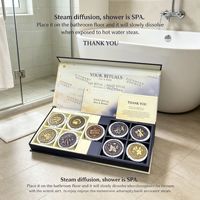 Tablettes de douche aromatiques transfrontalières personnalisées OEM, tablettes de bain parfumées aux huiles essentielles, coffrets cadeaux de tablettes de douche pour hôtels