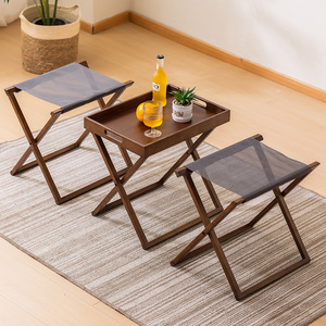 Tavolo Pieghevole Portatile da Campeggio in Legno Massello di Bambù, <span class=keywords><strong>Set</strong></span> Tavolo e Sedie da Picnic Trendy per Balcone e Giardino - Bestseller - Product Image 6