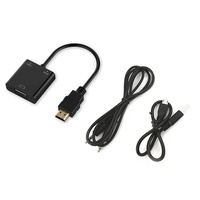 Adaptador HDMI a VGA chapado en oro de 1080P, Cable de Audio de 3,5mm y Cable de alimentación Micro USB para PS4, portátil y HDTV