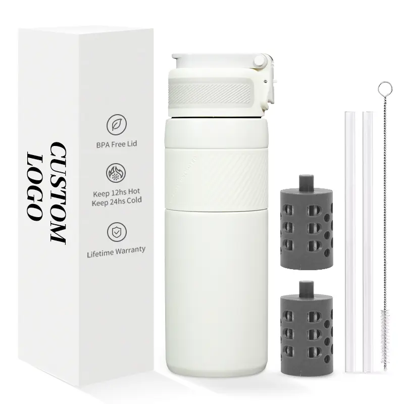 500ml Insulated Water Bottle 1 Liter 18/8 Stainless Steel Outdoor Filter Water Bottle with Filter Element