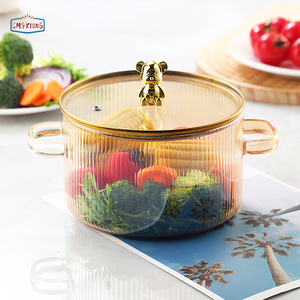 Marmite en verre borosilicate de haute qualité pour la cuisine domestique, idéale pour soupes, ragoûts, <span class=keywords><strong>nouilles</strong></span> instantanées et lait, avec deux poignées - Product Image 2
