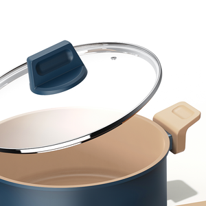 Ý tưởng sản phẩm mới 2025 tùy chỉnh thiết kế màu xanh chống áp lực kéo dài nhôm nồi nhà bếp sản phẩm nhà <span class=keywords><strong>Cookware</strong></span> sets - Product Image 4