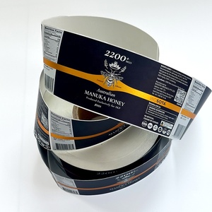Etiquetas Adhesivas <span class=keywords><strong>de</strong></span> Vinilo con Lámina Dorada Personalizadas, Etiqueta Impresa con Logotipo Personalizado a Prueba <span class=keywords><strong>de</strong></span> Agua <span class=keywords><strong>para</strong></span> Frascos <span class=keywords><strong>de</strong></span> Cosméticos y <span class=keywords><strong>Miel</strong></span> - Product Image 1