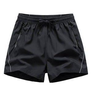 Pantaloncini da Spiaggia Estivi Casual da Uomo Lulu, Asciugatura Rapida, in Tela Nera, con Elastico e Coulisse, Traspiranti, Vita Media - Product Image 1