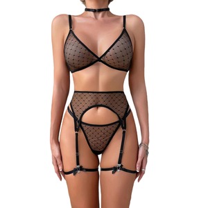 New Best Selling Lingerie <b>Set</b> Comfort and Transparent Mesh Dot Shaped <b>Sexy</b> Lingerie <b>Set</b> Five Piece <b>Set</b> for Women's Clothing - Product Image 1