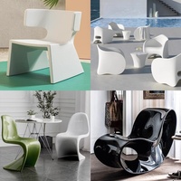 Ensemble de chaises sculpturales modernes en résine, forme irrégulière blanche, meubles décoratifs artistiques d'extérieur pour la maison et les espaces publics