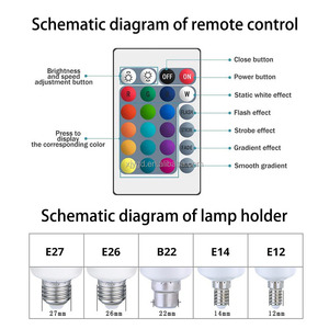 <span class=keywords><strong>Ampoule</strong></span> <span class=keywords><strong>LED</strong></span> RVB à effet de flamme scintillante multicolore avec télécommande pour KTV Bar Garden Festival Décoration - Product Image 6
