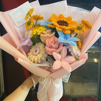 Fleurs artisanales prêtes à l'emploi en élastiques chenille, en polyester, pour loisirs créatifs éducatifs, jouet, cadeau, décoration de table