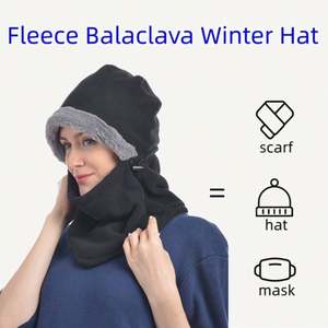 Cagoule unisexe en polaire thermique chaude et douce, ajustable, pour sports d'hiver en extérieur, masque intégral - Product Image 3