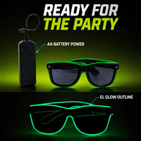 Lunettes lumineuses LED néon vert citron tendance pour les fêtes, avec câble EL, pour décorations de Noël et d'Halloween