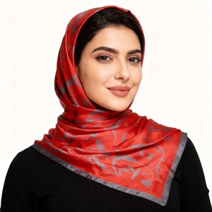 Pañuelo Hijab Cuadrado de Estilo Étnico 140*140cm, Chifón, Geométrico, Versátil y Elegante - Product Image 1