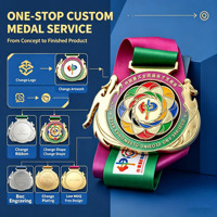 Médaille personnalisée en alliage de zinc plaqué or 3D, émail, certifiée ISO, récompense sportive, logo personnalisé, échantillonnage rapide, vente en gros directe d'usine, OEM