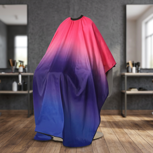 Cape de Barbier Unisexe en Polyester Violet Rose Durable et Imperméable avec Impression Numérique, Détection d'Aiguille, Couleur et Taille Personnalisables - Product Image 3