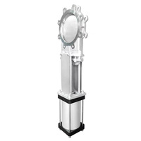 Vanne à guillotine en acier inoxydable pneumatique PZ73W/PZ673H-16, vanne à plaque en acier moulé, vanne à boue, vanne à scories, résistante aux hautes températures