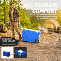Glacière roulante 32L isotherme avec coque en PE et table pliante intégrée pour camping, vente en gros, conception personnalisée, OEM