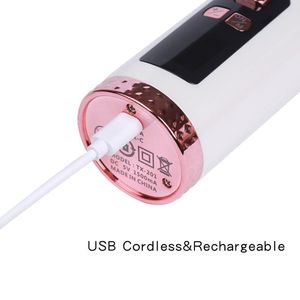 Fer à boucler automatique sans fil rechargeable avec baril en céramique, 3 températures, 4 minuteurs, écran LCD, anti-emmêlement <span class=keywords><strong>pour</strong></span> <span class=keywords><strong>boucles</strong></span> souples à serrées, certifié CE - Product Image 3