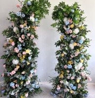 J-H090 Großhandel Hochzeits-Blumenbogen Blumenbogen-Hintergrund Künstliche Rosen-Grünbogen-Blumenarrangements für Hochzeiten