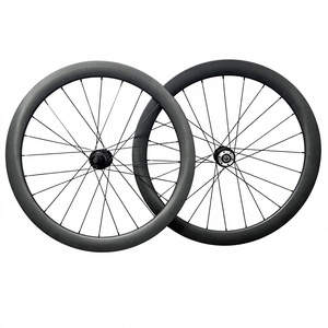 Jeu de roues de <span class=keywords><strong>vélo</strong></span> de gravier en carbone 700C, fixation rapide, compatible <span class=keywords><strong>tubeless</strong></span>, frein à disque 6 boulons, <span class=keywords><strong>valve</strong></span> Presta - Product Image 1