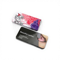 Support magnétique rectangulaire pour cils naturels, bandeau réutilisable pour extensions de cils, emballage cosmétique en fer blanc écologique