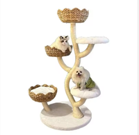 Grande structure d'escalade pour chat en feuilles de bananier naturelles tressées à la main, griffoir, maison pour chat, arbre à chat, plateforme de saut pour chat, jouet pour chat