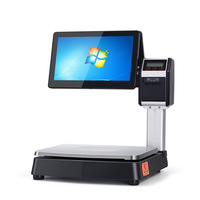 Caisse enregistreuse tactile tout-en-un intelligente avec fonction de pesage, compatible Windows et Android, processeur I5-464G/i5-8128G, pour produits secs et lecture de codes.