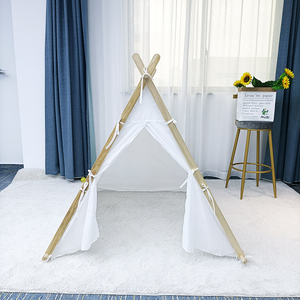 Tienda de campaña de lona de algodón para niños, juguete deportivo de interior plegable inspirado en el tipi <span class=keywords><strong>indio</strong></span> para uso en casa de juegos, venta al por mayor - Product Image 2