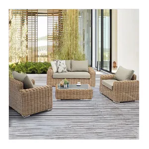 Gute Qualität Best Sale traditionelle moderne Luxus Outdoor-Möbel Set für Hotel villen Garten Korb Rattan Sofa Set