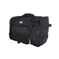 Sac de voyage personnalisé noir en tissu Oxford 36-55L, imperméable, léger, avec fermeture éclair, motif lettres, sac à roulettes