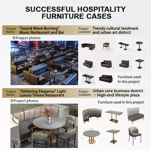 Modern ahşap ve deri salonu restoran kabini oturma mobilya fabrikası ticari kahve dükkanı masası ve otel projesi için sandalye - Product Image 6