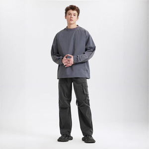 Sabin, pantalones Cargo rectos de otoño para hombre, estilo callejero Retro, diseño de moda, plisado, Bolsillo grande, cintura media, algodón, ajuste holgado plano - Product Image 1