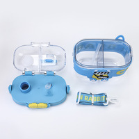 Gourde Enfant Mignonne 550ml Anti-fuite pour Garçons et Filles, Bouteille d'Eau en Plastique Réutilisable Sans BPA avec Paille et Sangle pour l'École