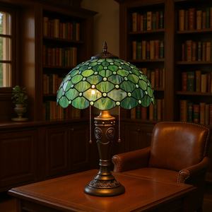 Ouhao 40cm American-Style Tiffany Table <b>Lamp</b> Creative Stained Glass Design for <b>Living</b> <b>Room</b> Bedroom or Hotel Wholesale - Product Image 3