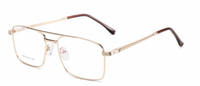 Montures de lunettes optiques rétro durables pour hommes, à double pont, avec branches métalliques, pour affaires, vente en gros