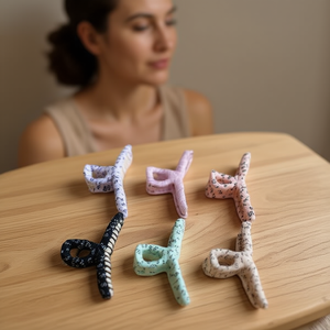 Pinza para el pelo con letra S de tela, 11 cm, colores mixtos, para mujer, accesorios de moda para el cabello - Product Image 4