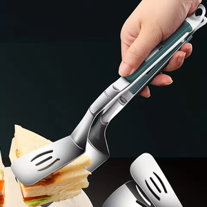 Flipping Steak Fish Bread Hamburger Pancake Pizza Anti Scald Long Handle Stainless Steel Cooking <b>Tongs</b> <b>Tong</b> Food Shovel - Product Image 3