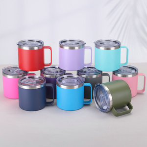 Mug de voyage SilverJet en acier inoxydable de 14 oz avec poignée et couvercle, tasse à café thermique isolée sous vide pour voiture, bureau et maison - Product Image 4