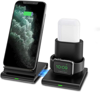 Nouveau support de charge sans fil à chaud Station de charge sans fil pour montre iPhone, pour AirPos et téléphones 3 en 1