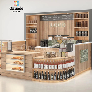 Quiosco de Lujo para Cafetería en Tiendas Minoristas y Centros Comerciales con Elegante Mostrador de Hierro y MDF, Diseño Completo para Cafetería - Product Image 1