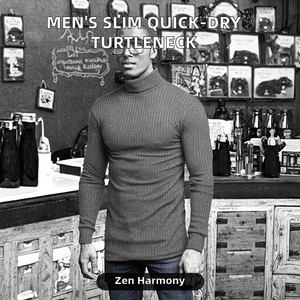 Suéter de Cuello Alto para Hombre, Corte Ajustado, Secado Rápido, Ropa Deportiva para Gimnasio, Manga Larga, Informal, para Primavera, Tejido Sólido - Product Image 2