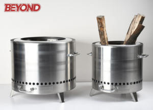 فرن حطب فحم محمول خارجي من الفولاذ المقاوم للصدأ مخصص ، موقد مخيم بلا دخان للطبخ في الحدائق والأماكن الخارجية - Product Image 3