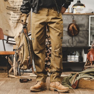 Pantalon cargo américain personnalisé pour homme, coupe droite, fonctionnel, urbain, pour le quotidien, la montagne, tactique, décontracté - Product Image 1